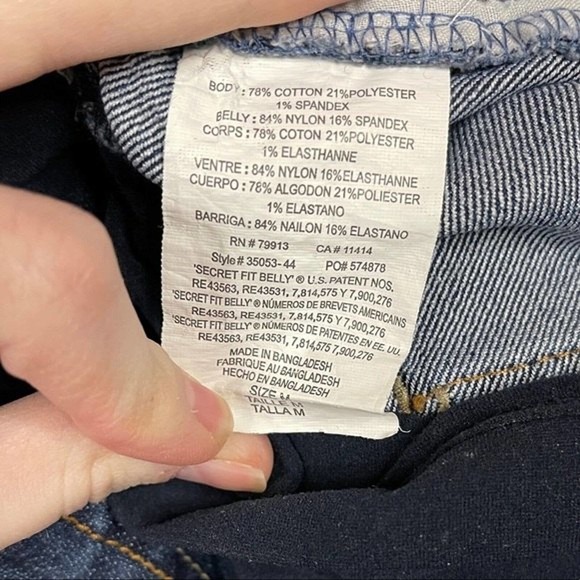 Oh Baby by Motherhood Womens Size M Dark Wash Bootcut Full Panel Maternity Jeans - Picture 4 of 4